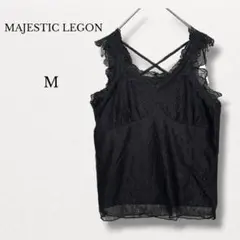 【新品】マジェスティックレゴン【M】レースクロスタンクトップ ブラックのサムネイル