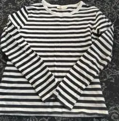 白黒ストライプ 長袖Tシャツアースミュージックアンドエコロジー