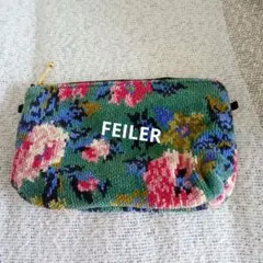 FEILER 花柄刺繍ポーチ・訳あり