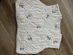 ZARA アイボリー ケーブルニットベスト