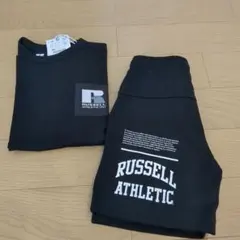 新品　RUSSELL ATHLETIC ブラックTシャツパンツセット