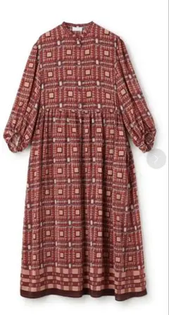 トゥモローランド　赤系　レーヨンシルク　ワンピース　美品