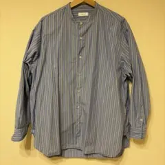SHIPS any ストライプバンドカラーシャツ　Mサイズ　ブルー