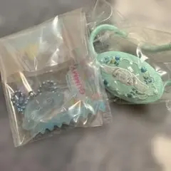 ガチャ　サンリオ刺繍ヘアゴム　シナモロール