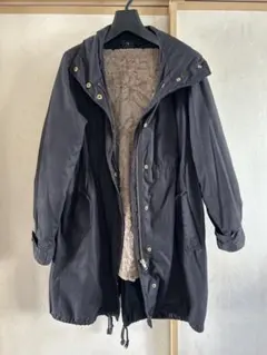 ブラック モッズコート フード付き