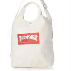 THRASHER トートバッグ アイボリー レッドのサムネイル