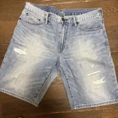 gap ダメージデニムショートパンツ ライトブルー　古着
