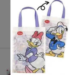 ディズニーストア　シークレットトートバッグ　ショッパー袋柄　ドナルド　デイジー