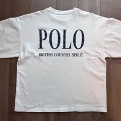 POLO 長袖カットソー ホワイト 刺繍ロゴ