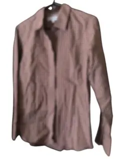 ユニクロ イネス コットンローンチェックシャツ ブラウン S