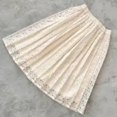 CINEMA CLUB レースフレアスカート アイボリー サイズM ハニーズ