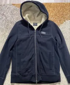 アバクロ　ボアパーカー　ボックスロゴ