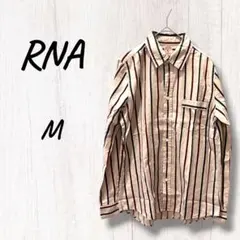 RNA アールエヌエー　長袖 ストライプシャツ ベージュ M 綿100%のサムネイル