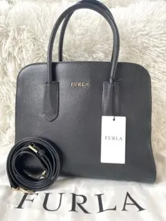 美品✨　FURLA マエ　ショルダーバッグ　黒　2way 保存袋付き　レザー