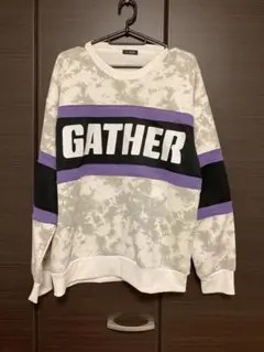 GATHER タイダイ柄 クルーネックトレーナーＬ