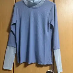ヤマダヤ　新品　シースルーハイネック長袖Tシャツ 青のサムネイル