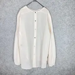 美品✨ロートレアモン（M）長袖フレアシャツ☘️ブラウス/ボタン/透け感