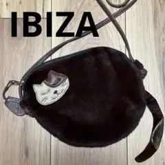 オールド!! 希少‼︎ IBIZAショルダーバッグ　猫　ハラコ イビザ　サコッシュ
