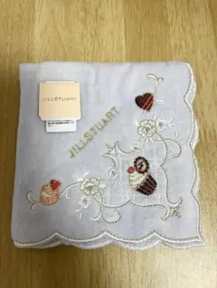 【新品未使用】JILL STUART 薄紫 刺繍ハンカチ