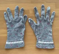 Afternoon Tea 花柄 コットン手袋 グレー