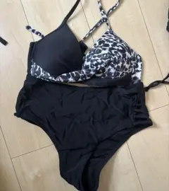 セパレート水着 ブラック アニマルプリント