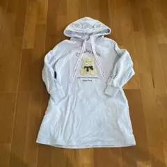 メゾピアノ フード付きワンピース 薄紫