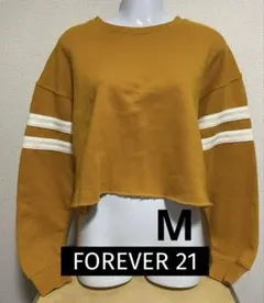 再値下げ！ FOREVER 21 マスタード クロップドスウェット M