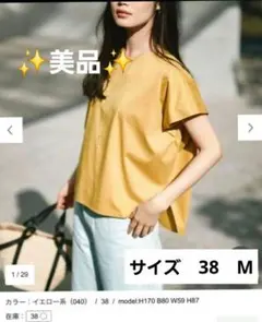 23区 スムースデザイン フォルム カットソー イエローM 38のサムネイル