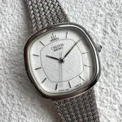 ペ*コ様 稼働 SEIKO CREDOR 腕時計 シルバー 純正メッシュベルト 