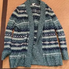 L.L.Bean アーガイル柄カーディガン Lサイズ