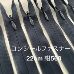 YKK コンシールファスナー 紺10本 #560 (22cm)
