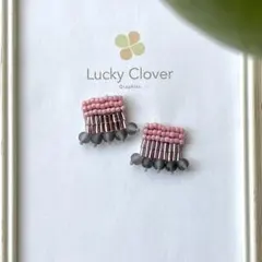 【Beads Work】桜≡ビーズ刺繍≡イヤリングorピアス