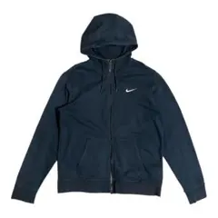 00s NIKE Full Zip Hoodie Swoosh 刺繍 黒 XL