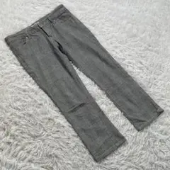 NATURAL BEAUTY BASIC (M) チェック柄 スラックス グレー