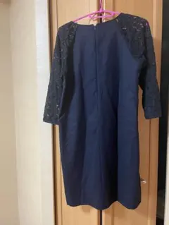 Spick &spanネイビー 七分袖 ワンピース