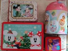 ディズニーお菓子空き缶　4点セット