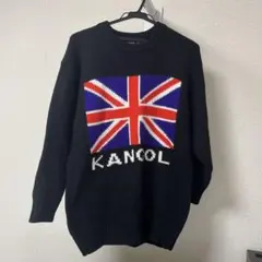 KANGOL ユニオンジャック柄 ニットセーター ブラック