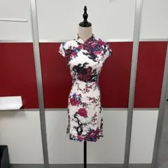 花柄ノースリーブチャイナドレス