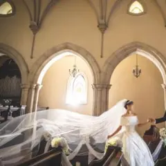 FINE BLOOM ワイドシンプルウェディングベール ロング380cm