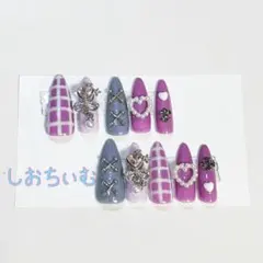 ギャルネイルチップ 地雷 サブカル 韓国 量産型 ハート ゴテゴテ ちゅるん