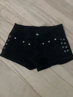 Y2K グランジ　平成　デニムパンツ　ショート　ブラックデニム　ブラック