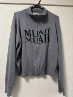 MUAH MUAH グレー ジップアップ セーターのサムネイル