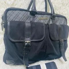 バーバリーブラックレーベル ビジネスバッグ 2way ノバチェック 黒