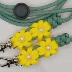 ハンドメイド ストラップ スマホ ショルダー パラコード 花x4 SH511