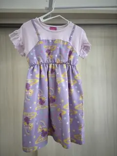 ラプンツェル　半袖ワンピース　ワンピース　紫ワンピース　子供服　キッズ