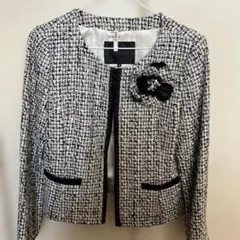 お値下げ【美品】UNTITLEDツイードジャケット Lサイズ　コサージュ付き