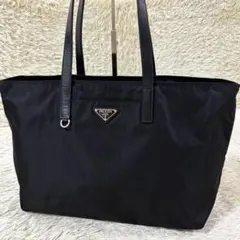 【美品】プラダ ナイロン トートバッグ A4収納可能 トライアングルロゴ ネロ