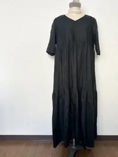 ear PAPILLONNER ノースリーブ 黒 ロングワンピース ドット柄 - メルカリ