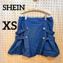 新品未使用【SHEIN シーイン】ミニスカート ネイビー XS 金ボタン