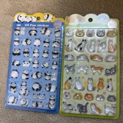 立体シール　パンダ、猫　ドロップシール